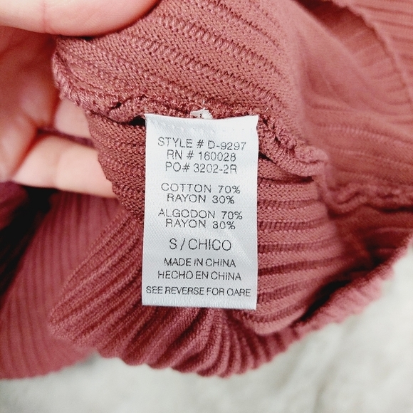 Immodel Burgundy Long Sleeve Surplice Neck Belted Wrap Sweater 78 - Picture 8 of 9